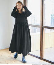 Embossed gathered dress