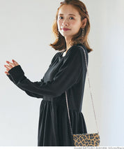 Embossed gathered dress