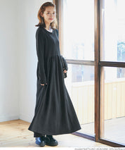 Embossed gathered dress