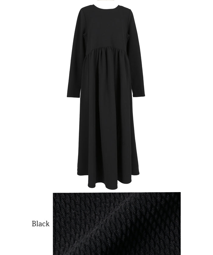 Embossed gathered dress