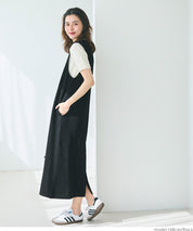 Embossed V-neck jumper skirt