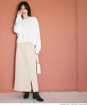 Front slit soft sweat skirt