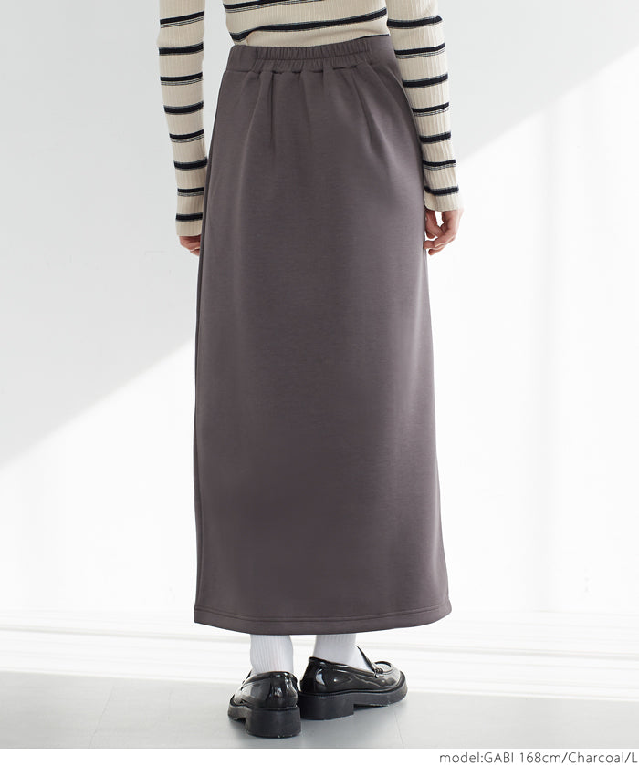 Front slit soft sweat skirt