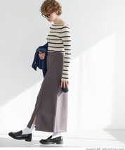 Front slit soft sweat skirt