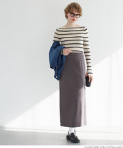 Front slit soft sweat skirt