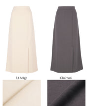 Front slit soft sweat skirt