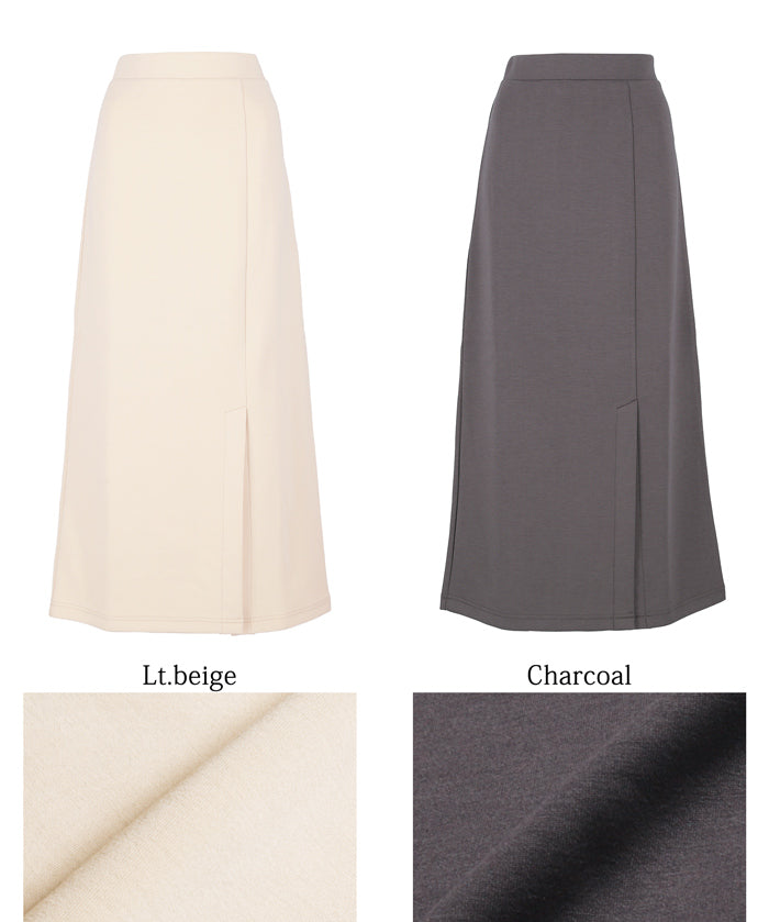 Front slit soft sweat skirt