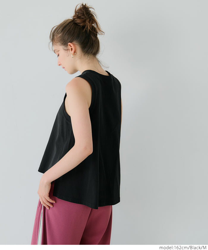 A-line sleeveless cotton vest T-shirt