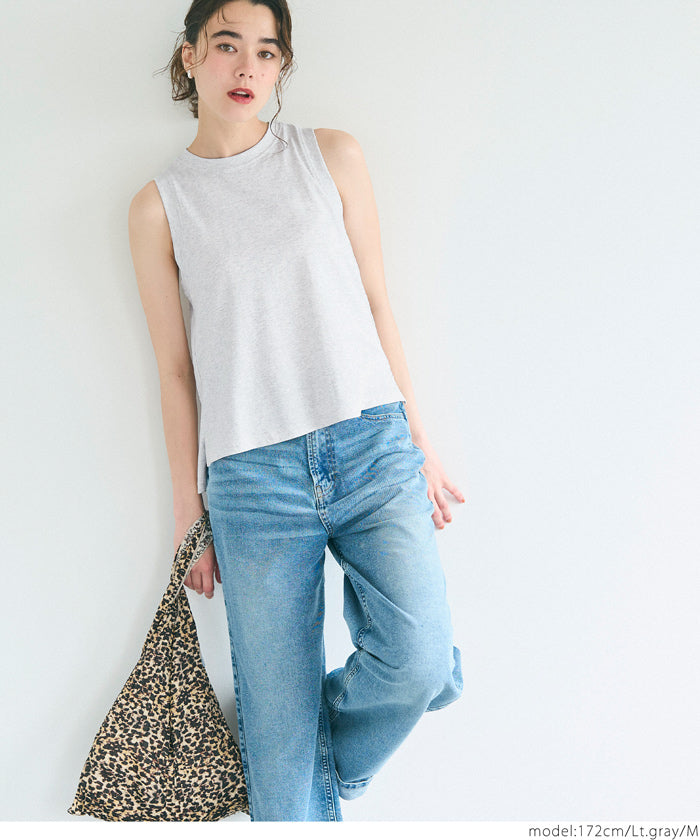 A-line sleeveless cotton vest T-shirt