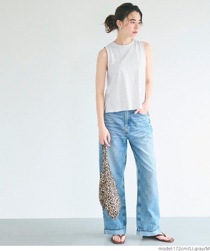 A-line sleeveless cotton vest T-shirt