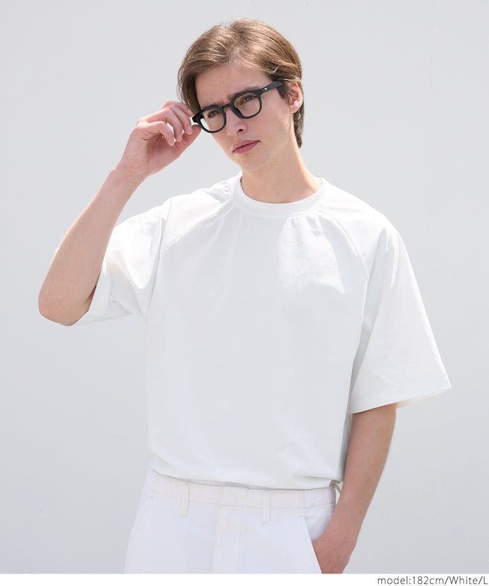 Men's simple drop shoulder round neck solid color short-sleeved T-shirt unisex