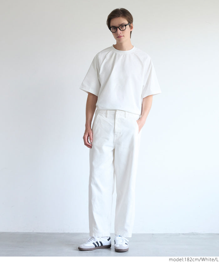 Men's simple drop shoulder round neck solid color short-sleeved T-shirt unisex