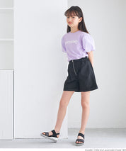 Kids' bubble short sleeve round neck LOGO top T-shirt