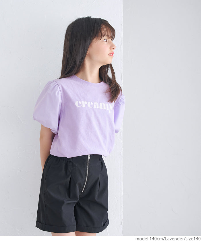 Kids' bubble short sleeve round neck LOGO top T-shirt