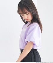 Kids' bubble short sleeve round neck LOGO top T-shirt