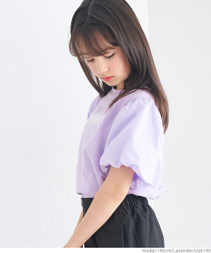 Kids' bubble short sleeve round neck LOGO top T-shirt