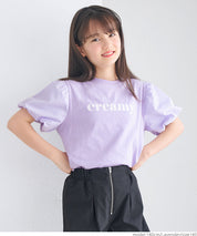 Kids' bubble short sleeve round neck LOGO top T-shirt