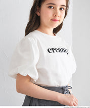 Kids' bubble short sleeve round neck LOGO top T-shirt