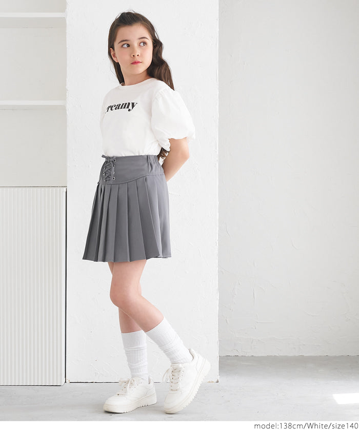 Kids' bubble short sleeve round neck LOGO top T-shirt