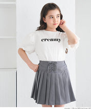 Kids' bubble short sleeve round neck LOGO top T-shirt