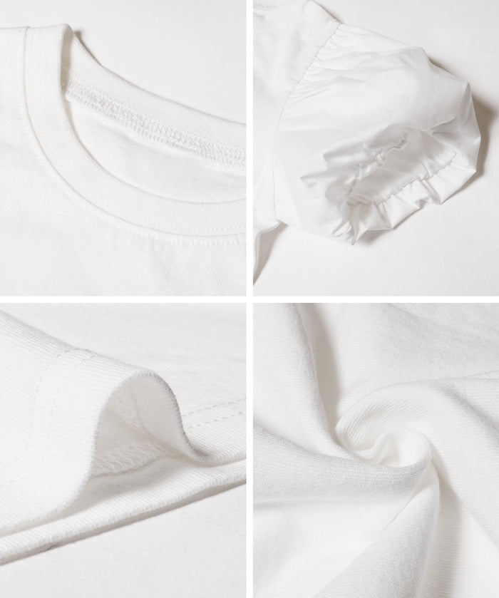 Kids' bubble short sleeve round neck LOGO top T-shirt