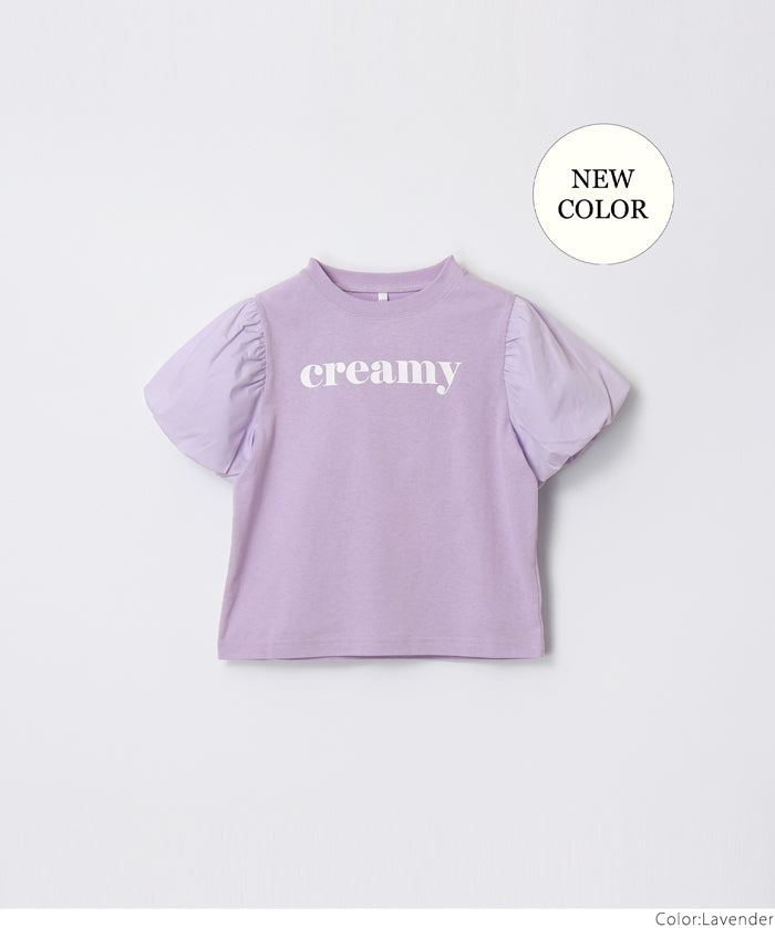 Kids' bubble short sleeve round neck LOGO top T-shirt