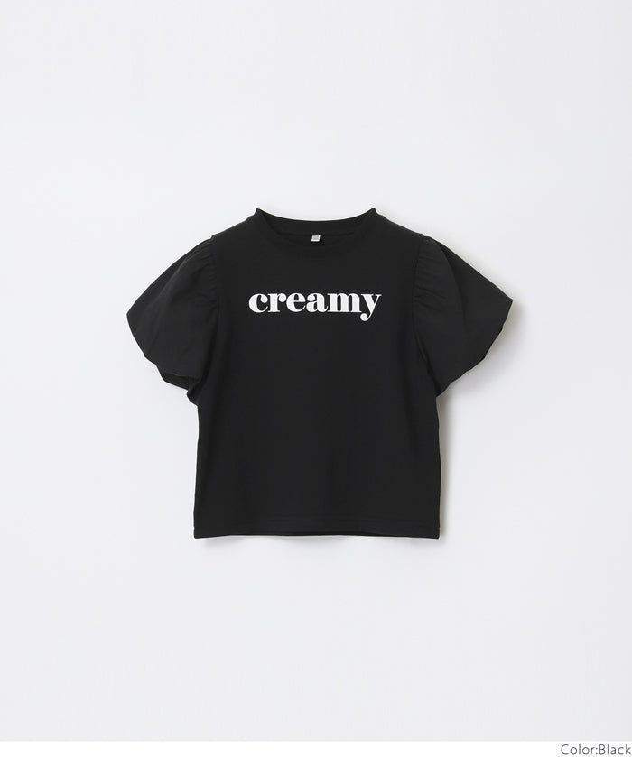 Kids' bubble short sleeve round neck LOGO top T-shirt