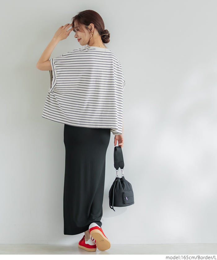 Cropped Logo T-Shirt with Rolled Sleeves