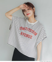 Cropped Logo T-Shirt with Rolled Sleeves
