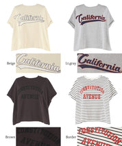 Cropped Logo T-Shirt with Rolled Sleeves
