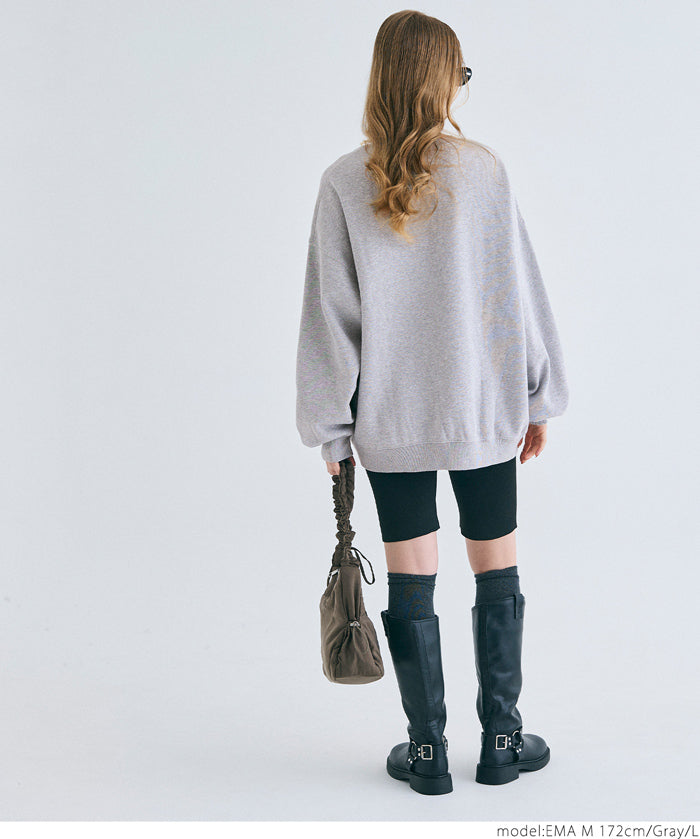 Heavyweight brushed lining vintage big logo sweatshirt