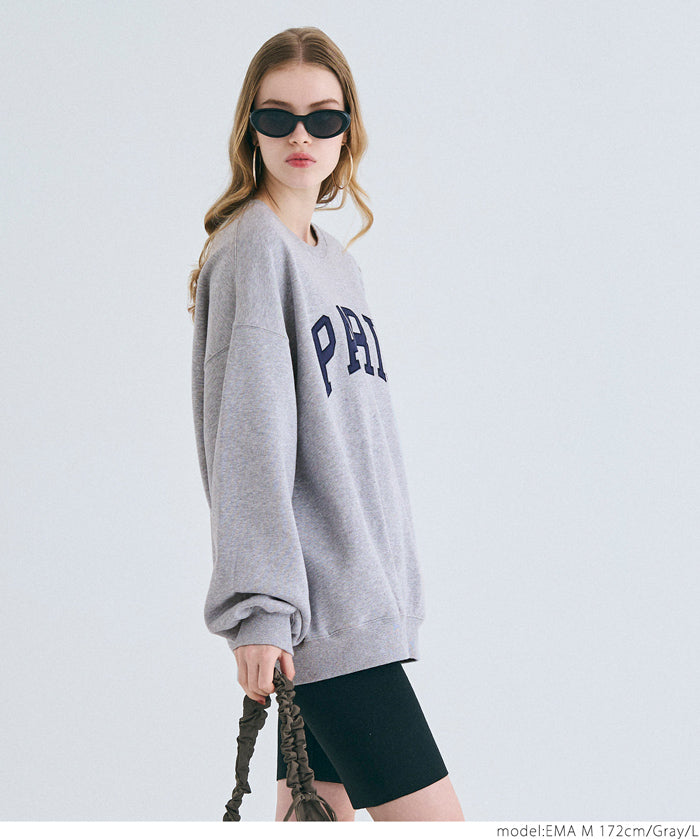 Heavyweight brushed lining vintage big logo sweatshirt