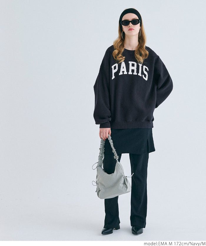 Heavyweight brushed lining vintage big logo sweatshirt