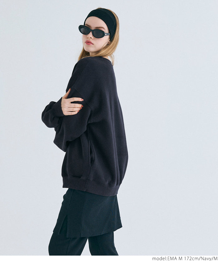 Heavyweight brushed lining vintage big logo sweatshirt