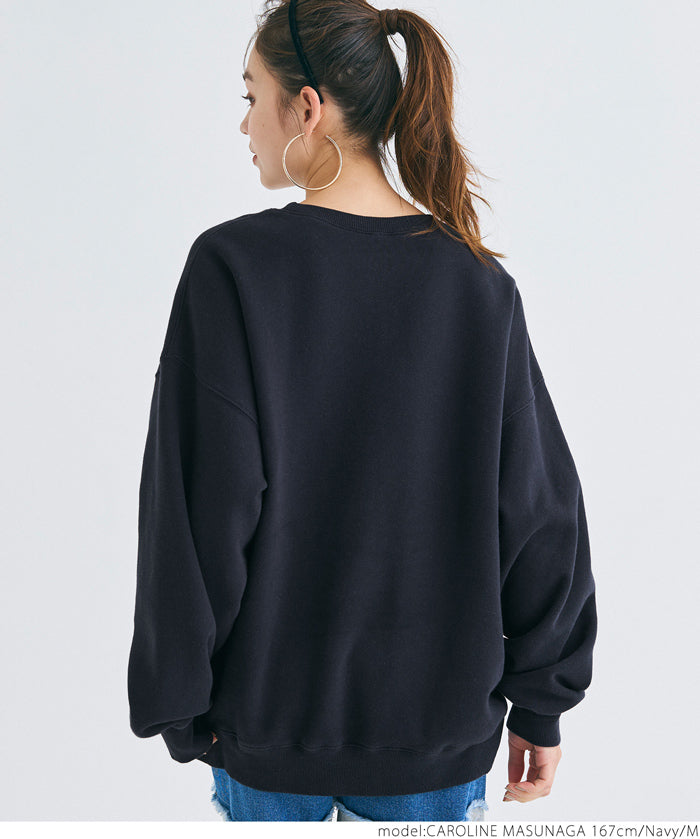 Heavyweight brushed lining vintage big logo sweatshirt