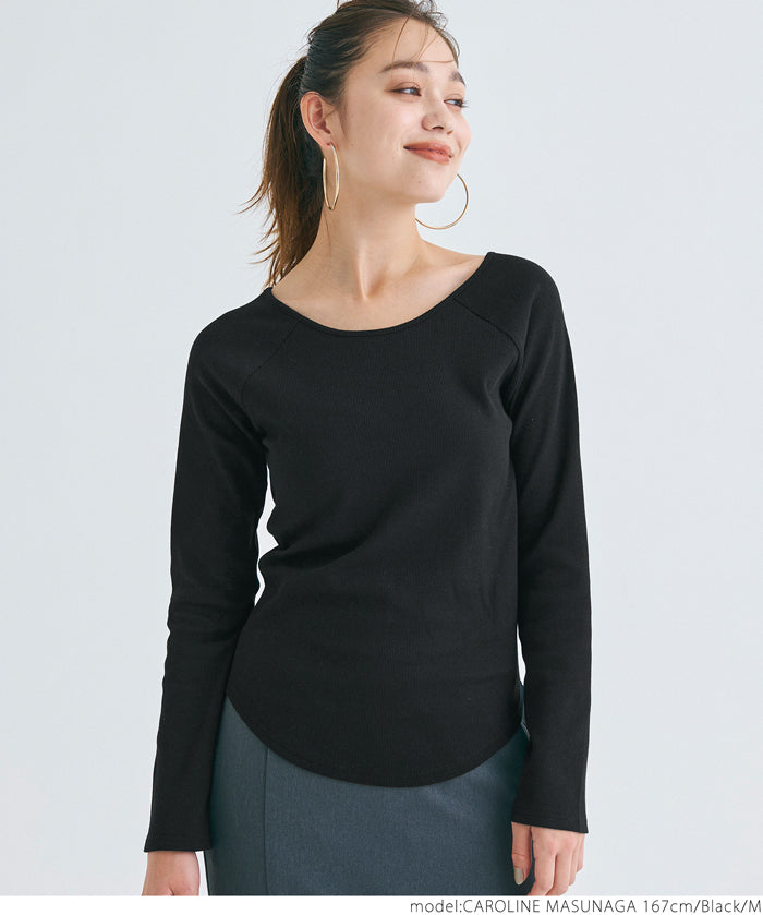 Raglan ribbed top