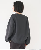 Bulky brushed lining college sweat top