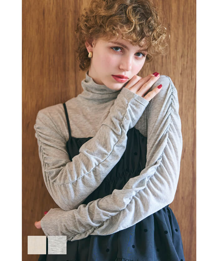 High neck long sleeve top