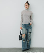 High neck long sleeve top