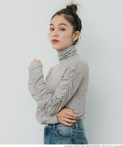 High neck long sleeve top