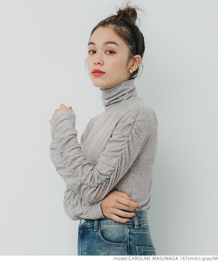 High neck long sleeve top