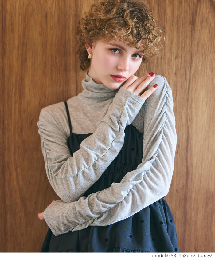 High neck long sleeve top