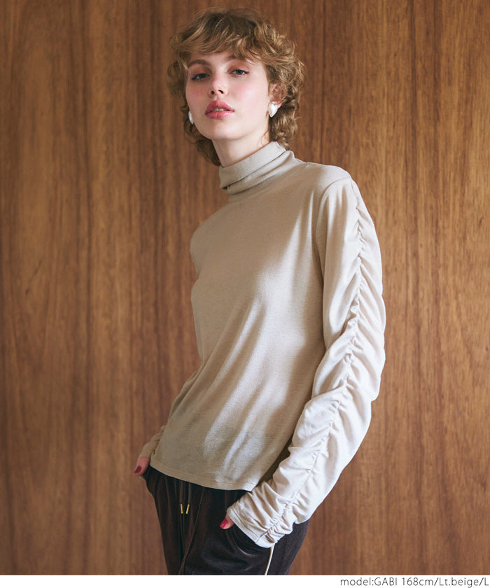 High neck long sleeve top