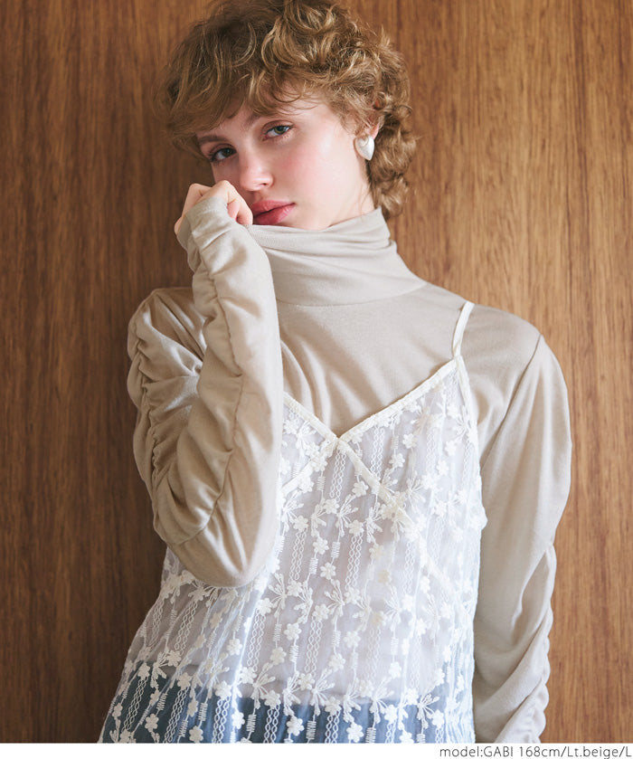 High neck long sleeve top