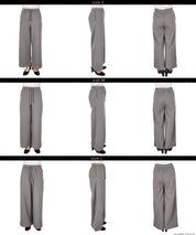Brushed ribbed wide pants