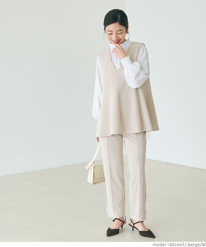 Temperament Pearl Tapered Suit Pants