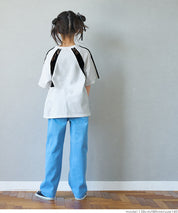 Children's lace panel sports style short-sleeved top