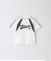 Children's lace panel sports style short-sleeved top