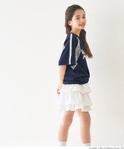 Children's lace panel sports style short-sleeved top