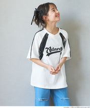 Children's lace panel sports style short-sleeved top